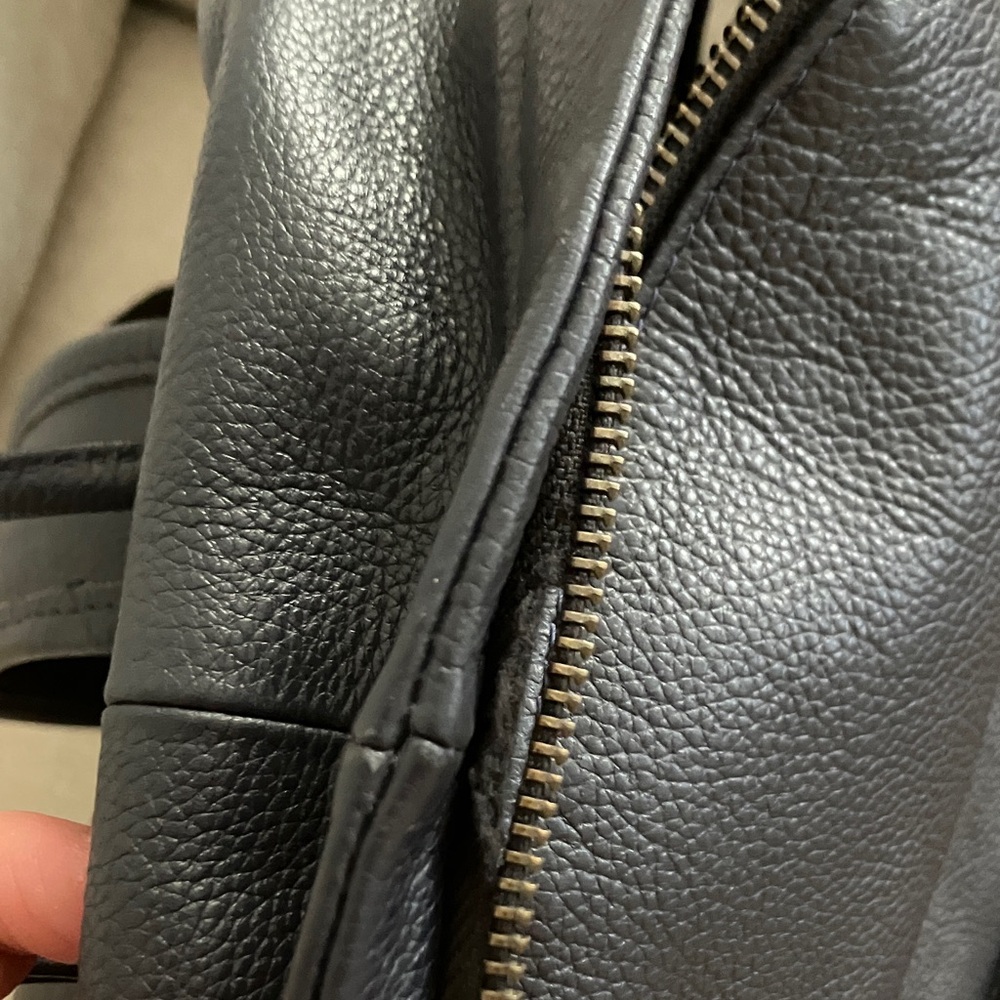 James Campbell Navy Blue Leather backpack - Picture 6 of 6